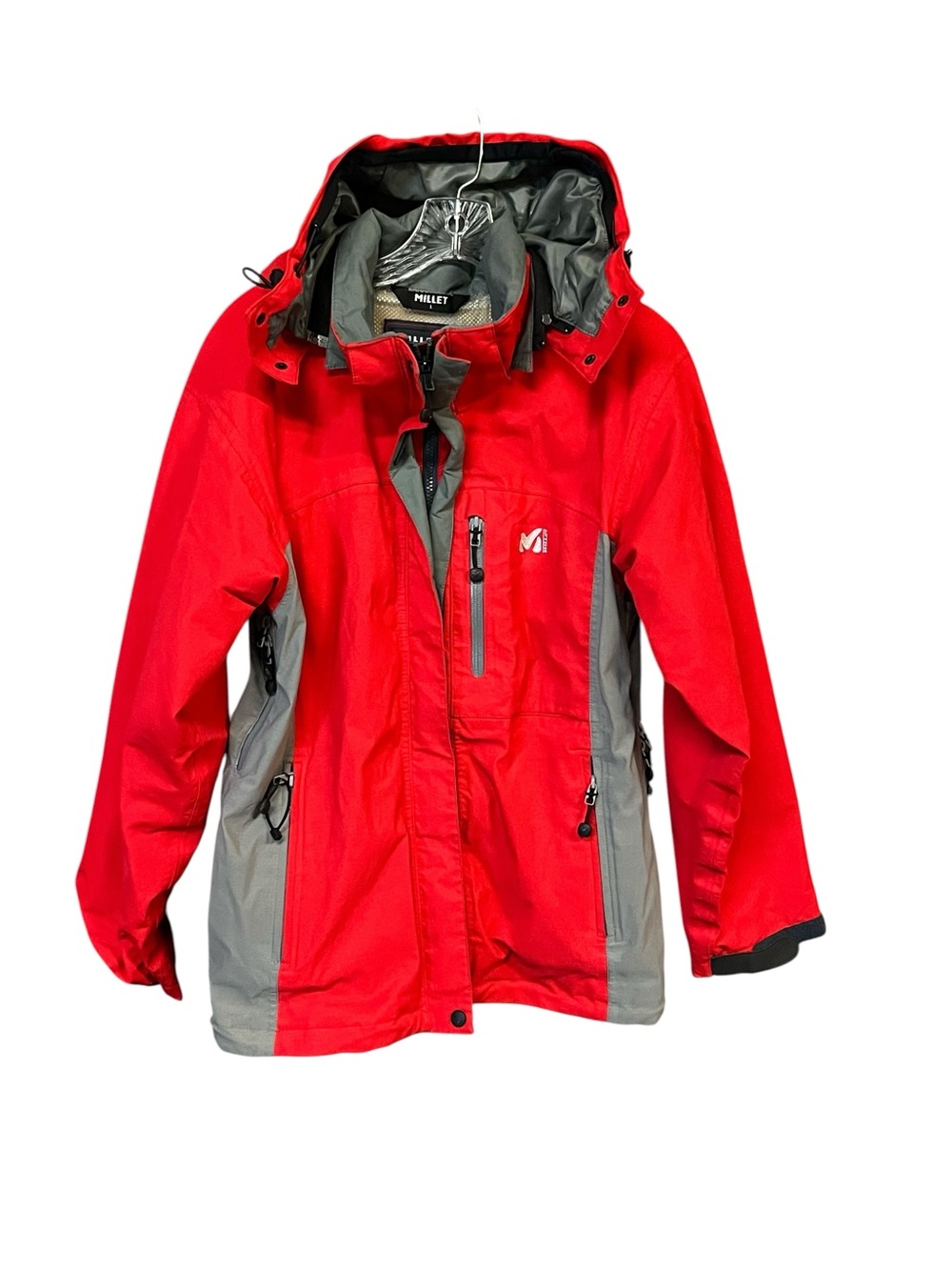 Millet Gore-Tex XCR LD Summiter Jacket Women L Red Gray Waterproof Hooded Shell